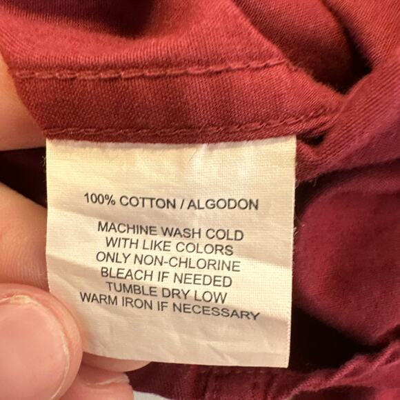 Duck Head Men’s Burgundy Red Button Down Long Sleeve Shirt Size Medium - Picture 9 of 10